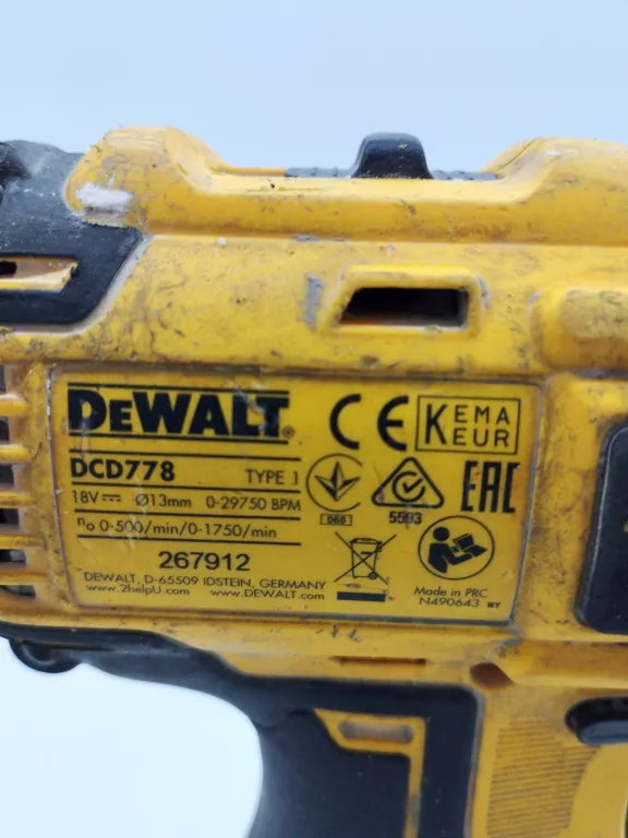 WKRĘTARKA DEWALT DCD 778 18V