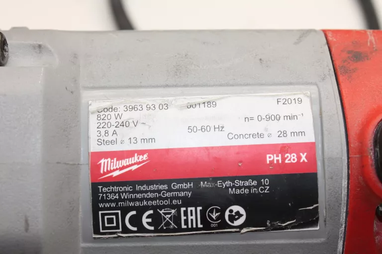 MŁOTOWIERTARKA SDS-PLUS 28 MM PH28X MILWAUKEE