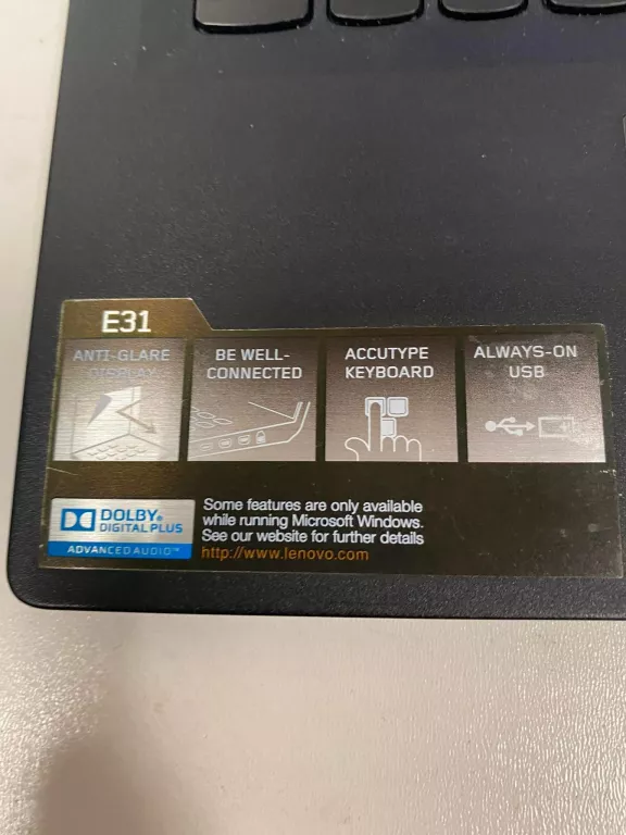 LENOVO E31 + ŁADOWARKA 128GB SSD 4GB I3-5005 W10H