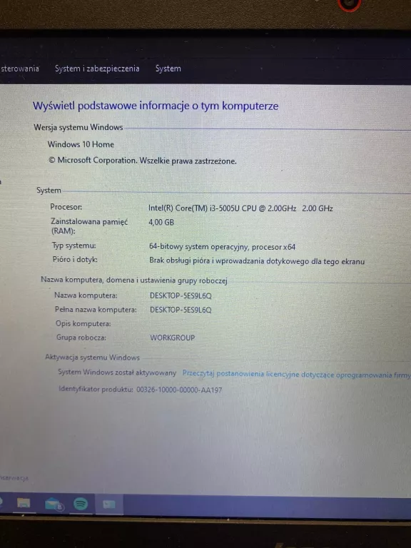 LENOVO E31 + ŁADOWARKA 128GB SSD 4GB I3-5005 W10H