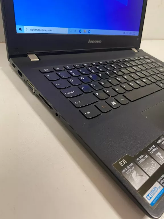 LENOVO E31 + ŁADOWARKA 128GB SSD 4GB I3-5005 W10H