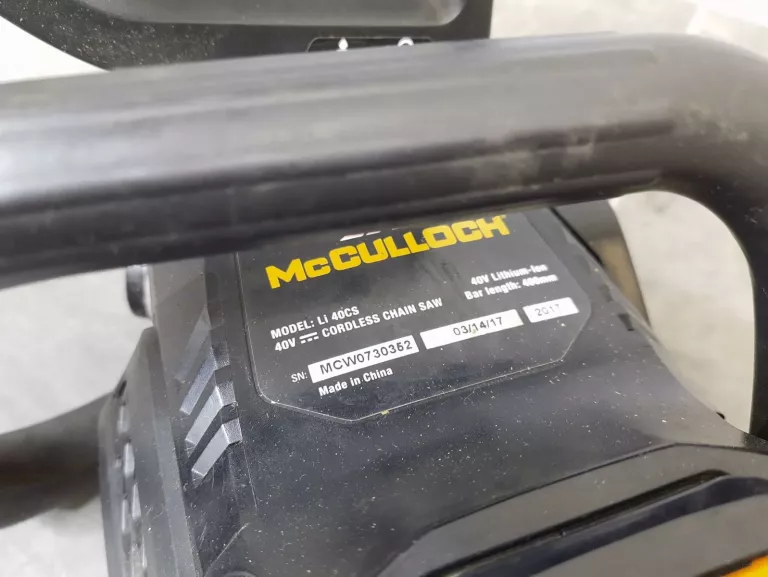 PIŁA ŁAŃCUCHOWA AKUMULATOROWA MCCULLOCH 40CS OPIS