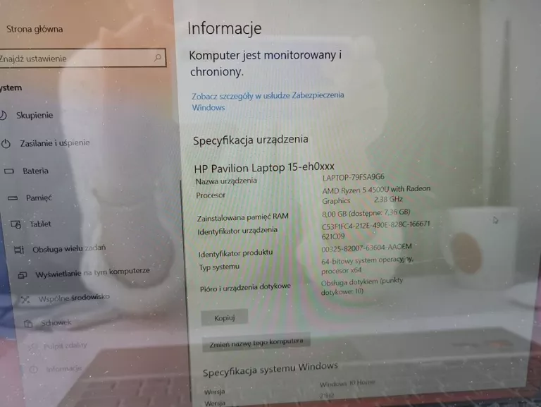 LAPTOP HP 15-EH0511SA RYZEN 5 4500U/8GB