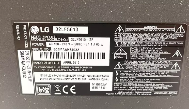 TELEWIZOR LG 32LF5610