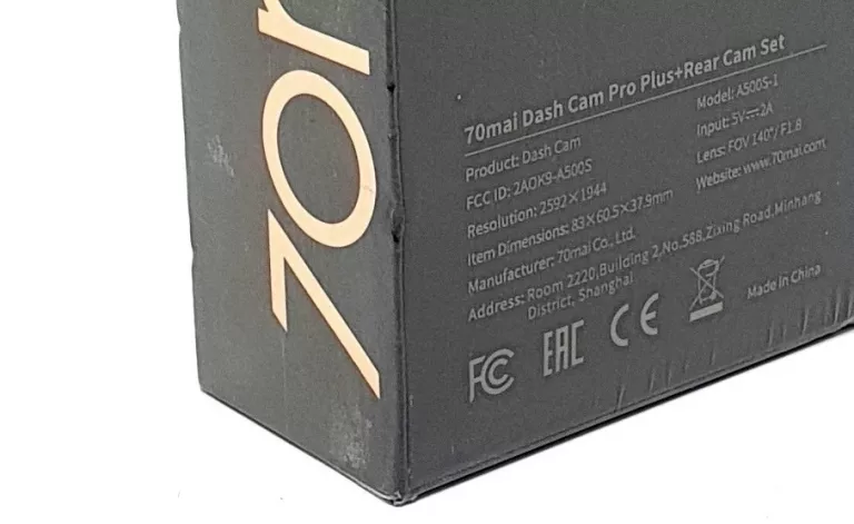 70 MAI DASH CAM PRO PLUS + KAMERA TYŁ REAR CAM SE