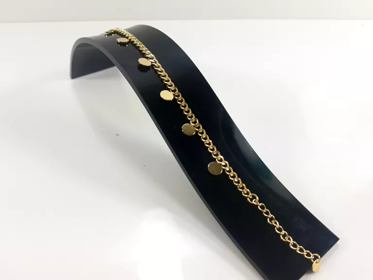 BRANSOLETKA PANCERKA COINS STAL POZŁACANA