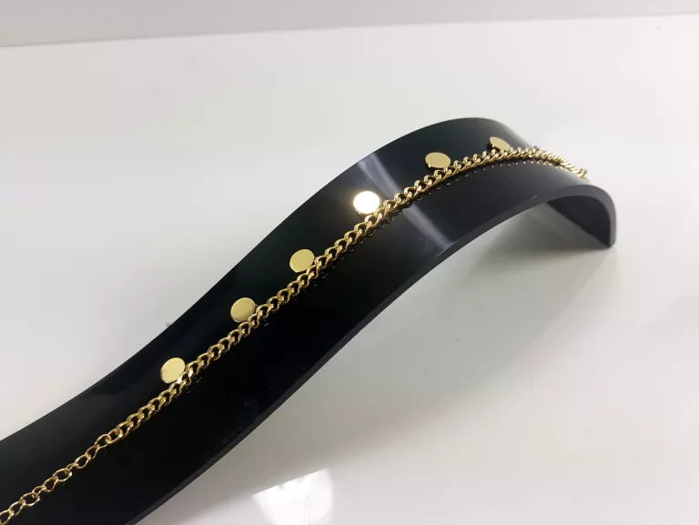 BRANSOLETKA PANCERKA COINS STAL POZŁACANA