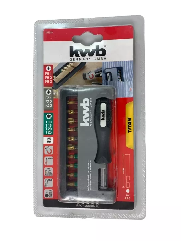 KWB ZESTAW BITÓW Z WKRĘTAKIEM 25MM BLISTER