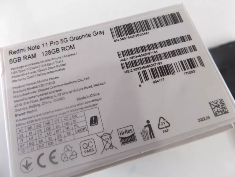 SMARTFON XIAOMI REDMI NOTE 11 PRO BRAK ZASIĘGU