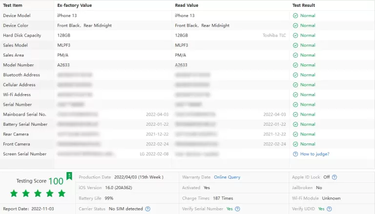 APPLE IPHONE 13 128GB BAT. 99% GWARANCJA!