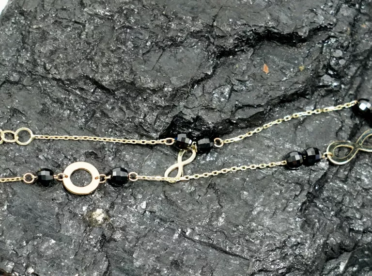 NOWA ZŁOTA BRAN ZNAK NIESKOŃCZONOŚCI CYRKONIE 333