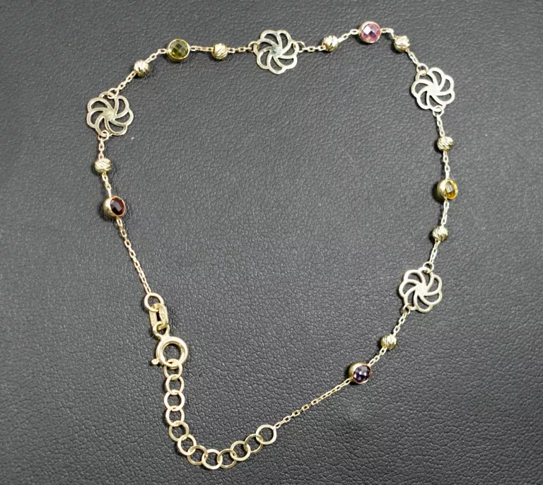 nowa-zlota-bransoletka-333-kwiatuszki-zielone-cyrkonie-dlugosc-calkowita-19