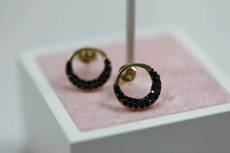 zlote-kolczyki-585-kola-czarne-cyrkonie-128g-kamien-cyrkonia