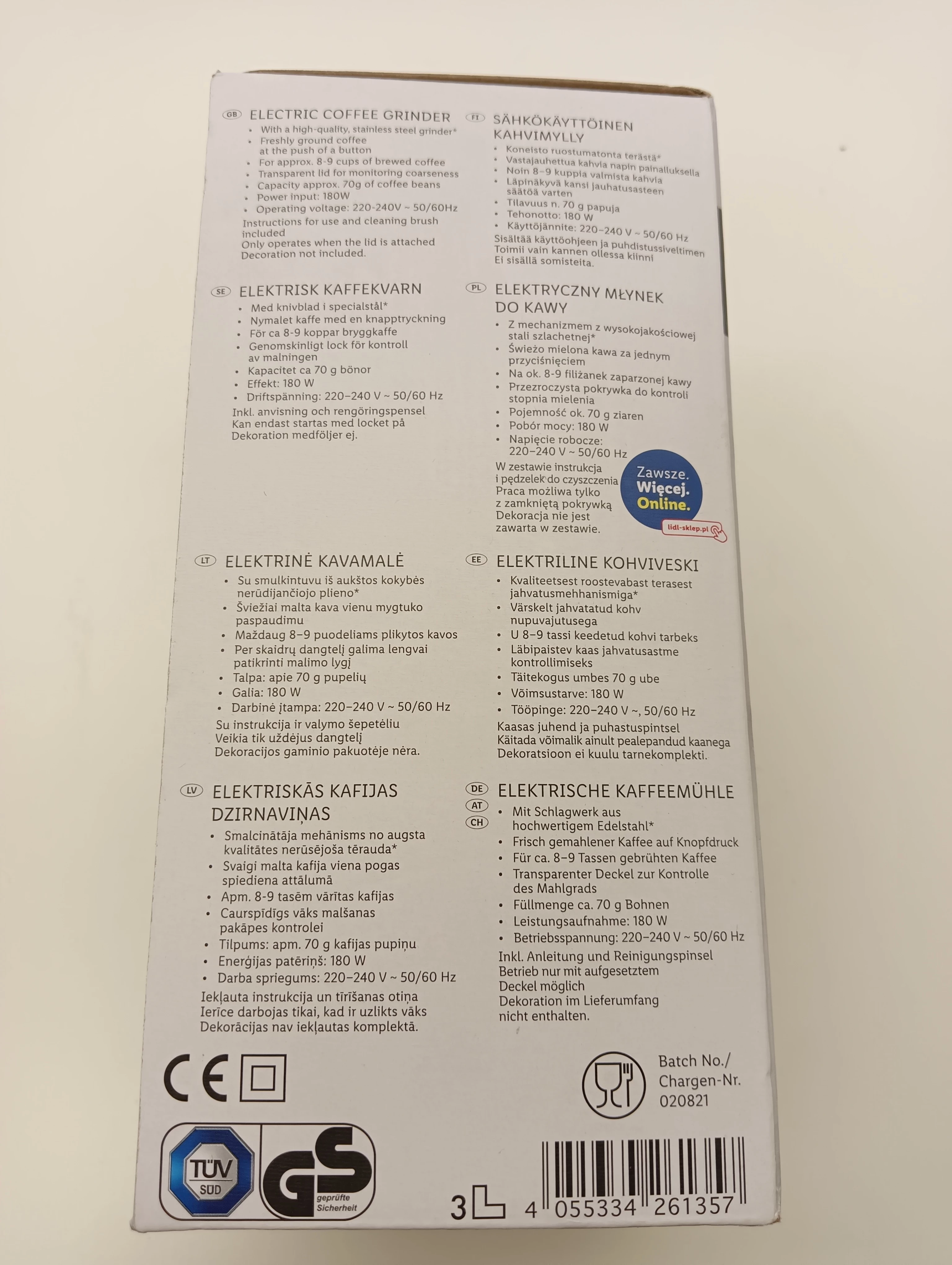 mlynek-elektryczny-do-kawy-silvercrest-hg08263-stan-powystawowy