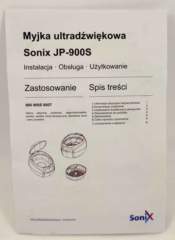 MYJKA ULTRADŹWIĘKOWA SONIX JP-900S