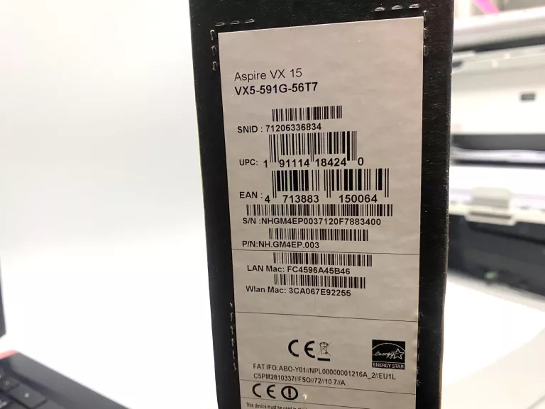LAPTOP ACER ASPIRE VX 15 I5/16GB RAM/1000 GB DYSK