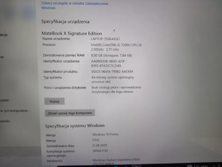 LAPTOP HUAWEI MATEBOOK WT-W09