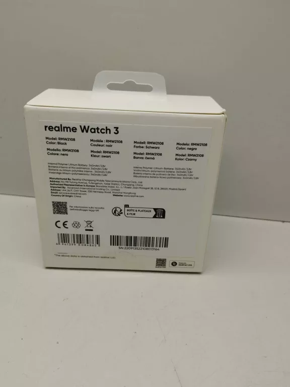 SMARTWATCH REALME WATCH 3 RMW2108 NERO