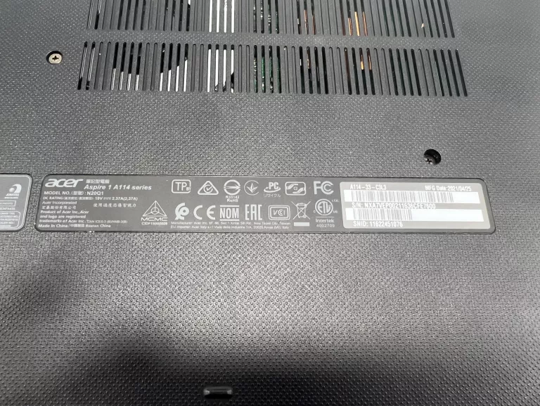 LAPTOP ACER ASPIRE 1 A114 N4500/4GB/120GB SSD/W10