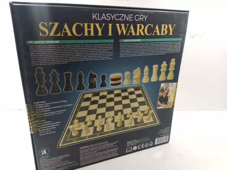 KLASYCZNE GRY SZACHY I WARCABY AMBASSADOR