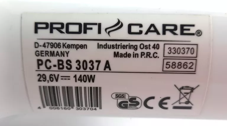 ODKURZACZ PROFICARE PC-BS 3037 A 140W