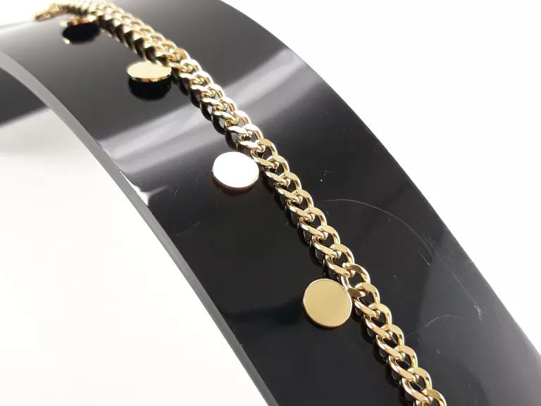 BRANSOLETKA PANCERKA COINS STAL POZŁACANA