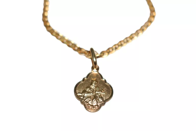 ZŁOTY ŁAŃCUSZEK 14K 45CM + PIĘKNA ZAWIESZKA 14K