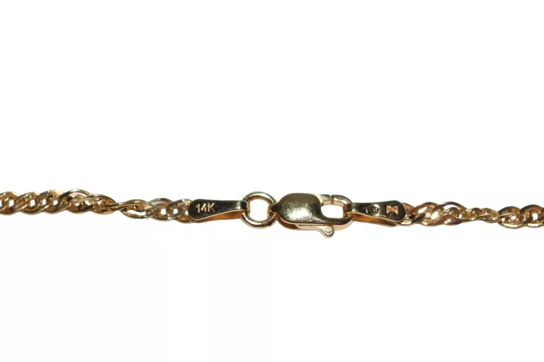 ZŁOTY ŁAŃCUSZEK 14K 45CM + PIĘKNA ZAWIESZKA 14K