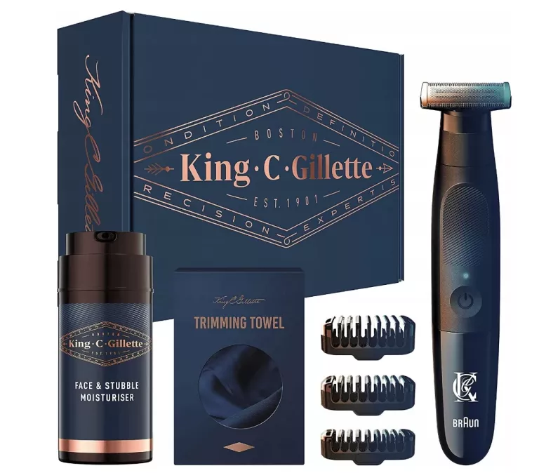 GILLETTE ZESTAW KING C MASZYNKA + KREM + RĘCZNIK