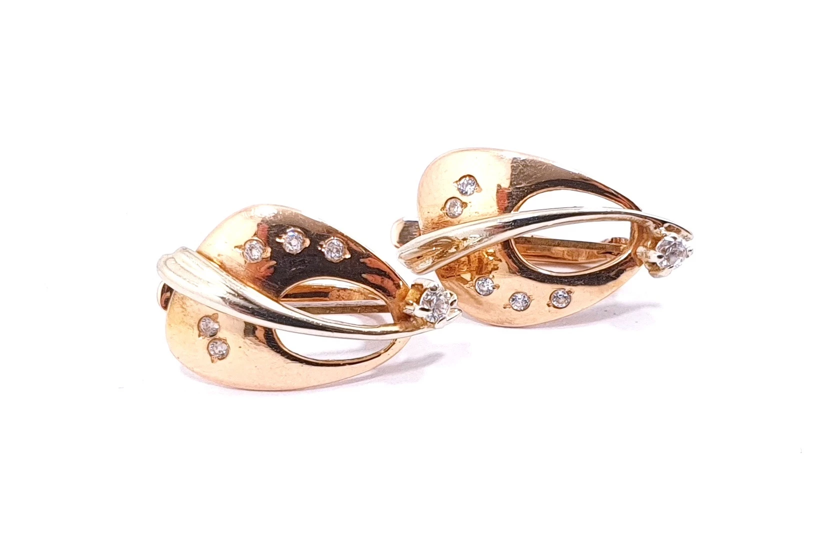 zlote-kolczyki-cyrkonie-zolte-biale-zloto-14ct-zelazna-67-warszawa