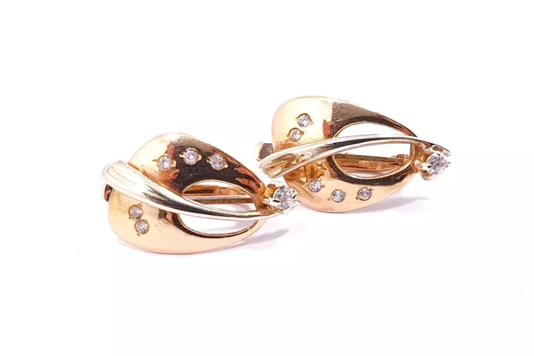 zlote-kolczyki-cyrkonie-zolte-biale-zloto-14ct-zelazna-67-warszawa