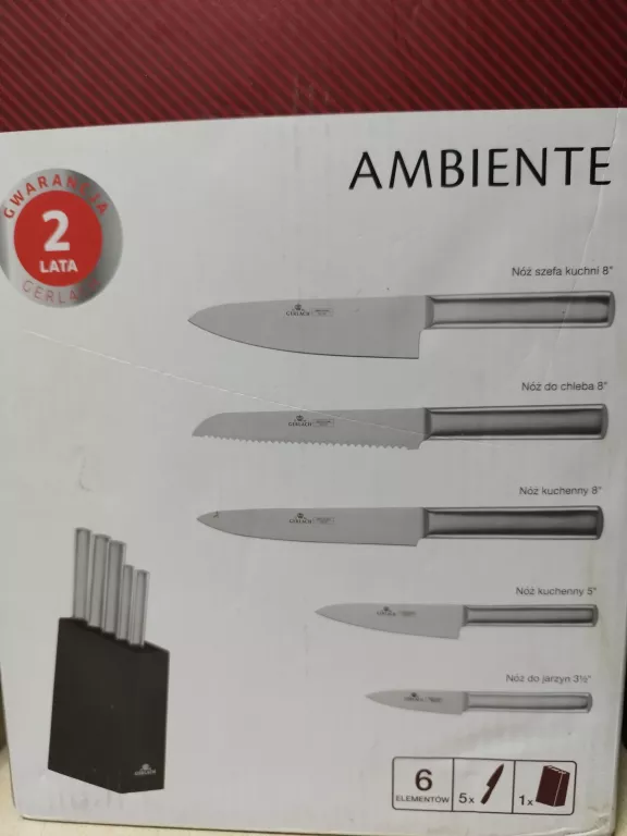 ZESTAW 5 NOŻY GERLACH AMBIENTE OKAZJA!