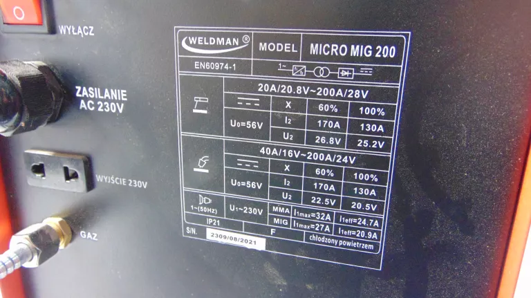 WELDMAN MICRO MIG 200 MIGOMAT MIG ZESTAW 20-200 A
