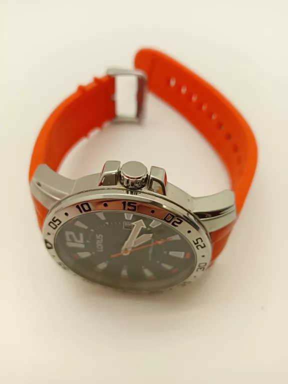 ZEGAREK LORUS PC32-X009 PASEK POMARANCZOWY GUMOWY