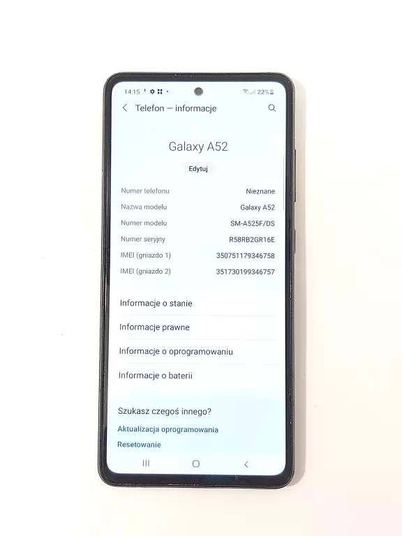 TELEFON SAMSUNG A52 6/128GB 5G KOMPLET