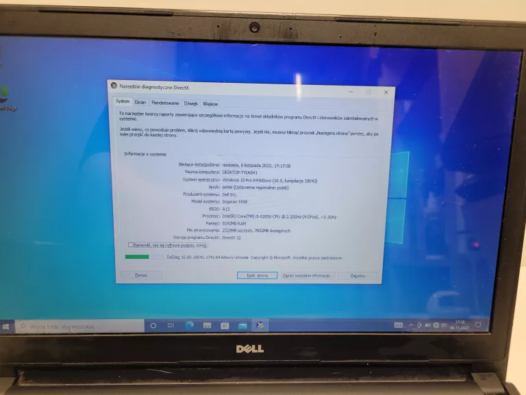 LAPTOP DELL 5558 15,6 " INTEL CORE I5 8 GB