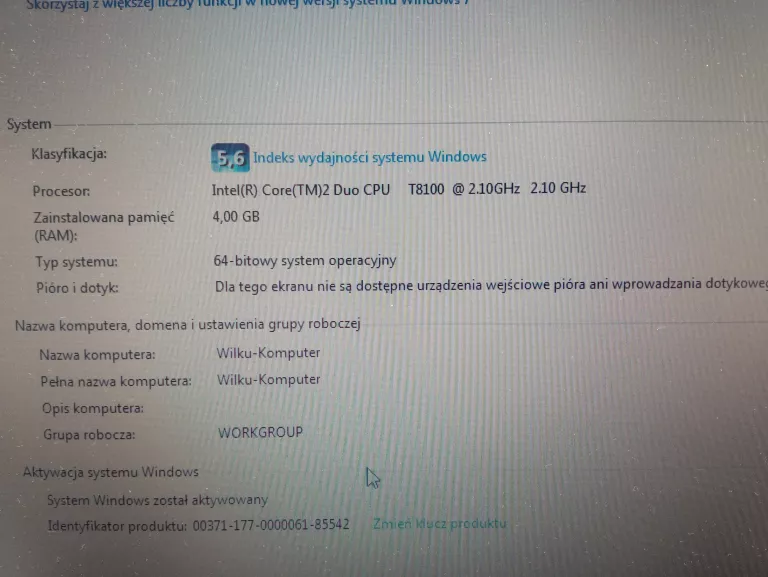 LAPTOP HP 8510W CORE 2 DUO 4GB RAM 150GB HDD