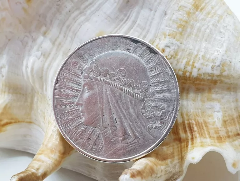 SREBRNA MONETA 10 ZŁ GŁOWA KOBIETY 1932 AG 750