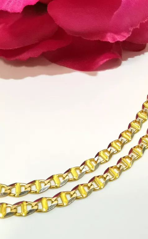 ŁAŃCUSZEK ZŁOTY DWUKOLOROWY DŁ.55CM