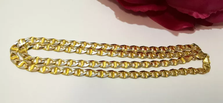 ŁAŃCUSZEK ZŁOTY DWUKOLOROWY DŁ.55CM