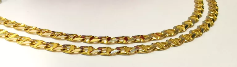 ŁAŃCUSZEK ZŁOTY DWUKOLOROWY DŁ.55CM
