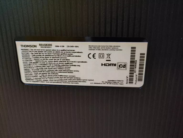 TELEWIZOR LED THOMSON 50UG6300 + PILOT POLECAMY