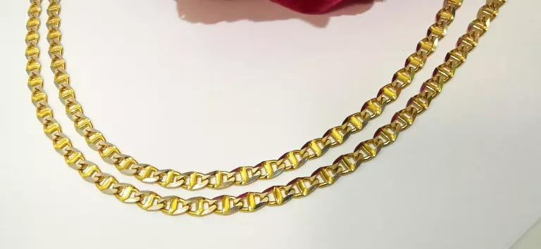 ŁAŃCUSZEK ZŁOTY DWUKOLOROWY DŁ.55CM