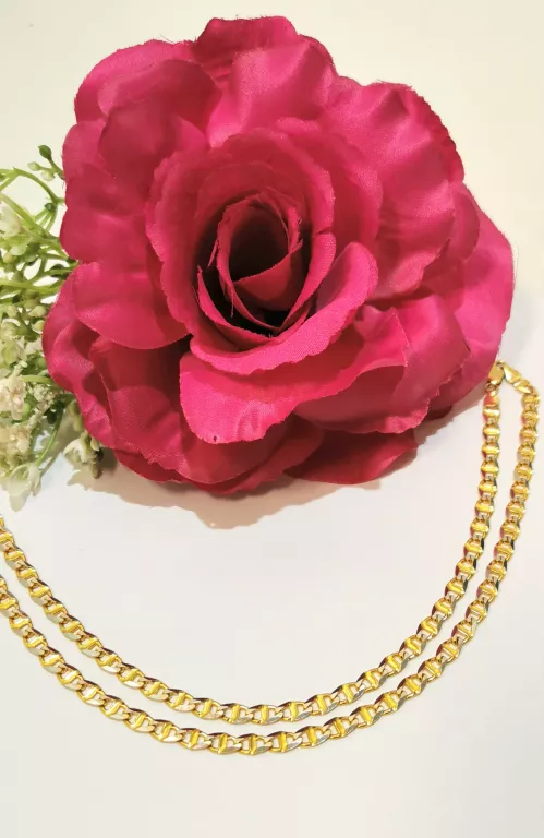 ŁAŃCUSZEK ZŁOTY DWUKOLOROWY DŁ.55CM