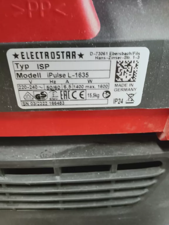 ODKURZACZ PRZEMYSŁOWY ELECTROSTAR IPULSE L-1635