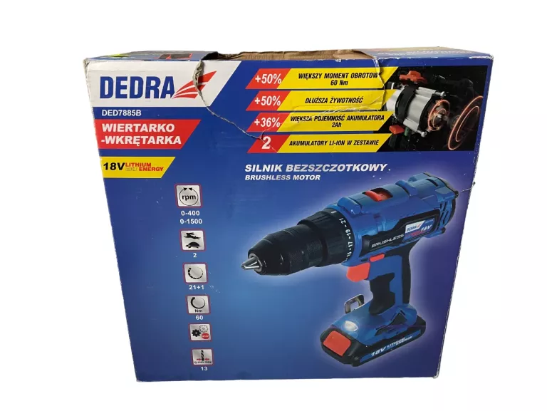 WIERTARKO-WKRĘTARKA DEDRA DED7885B 18V WALIZKA