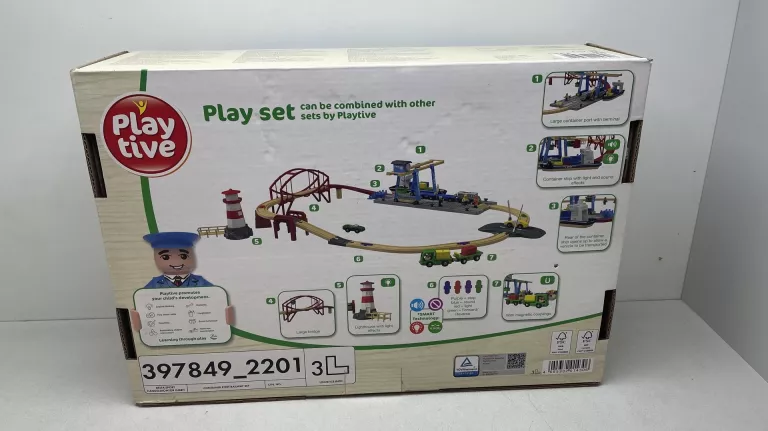 DREWNIANA KOLEJKA PORT KONTENEROWY PLAYTIVE 63 EL