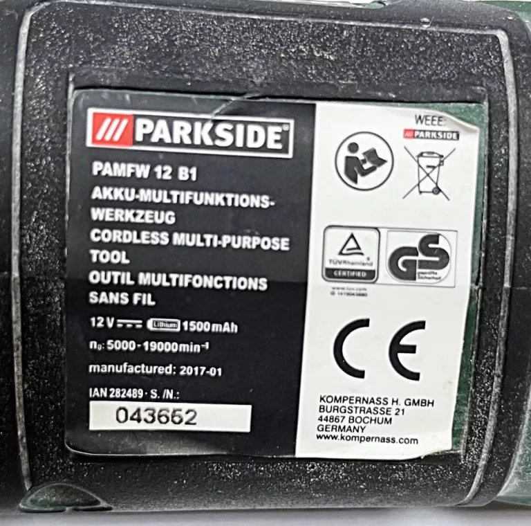 PARKSIDE® Outil multifonction sans fil PAMFW 12 B1, 12…