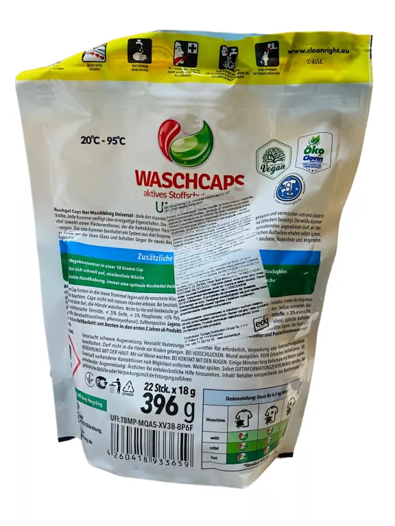 KAPSUŁKI DO PRANIA DER WASCHKONIG UNIVERSAL 22SZT