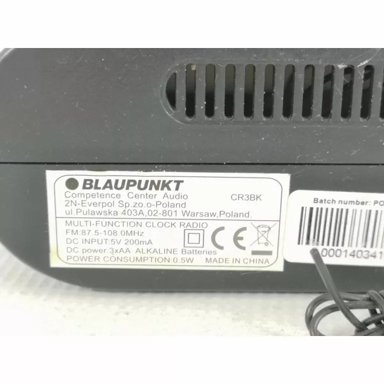 RADIOBUDZIK BLAUPUNKT CR3BK